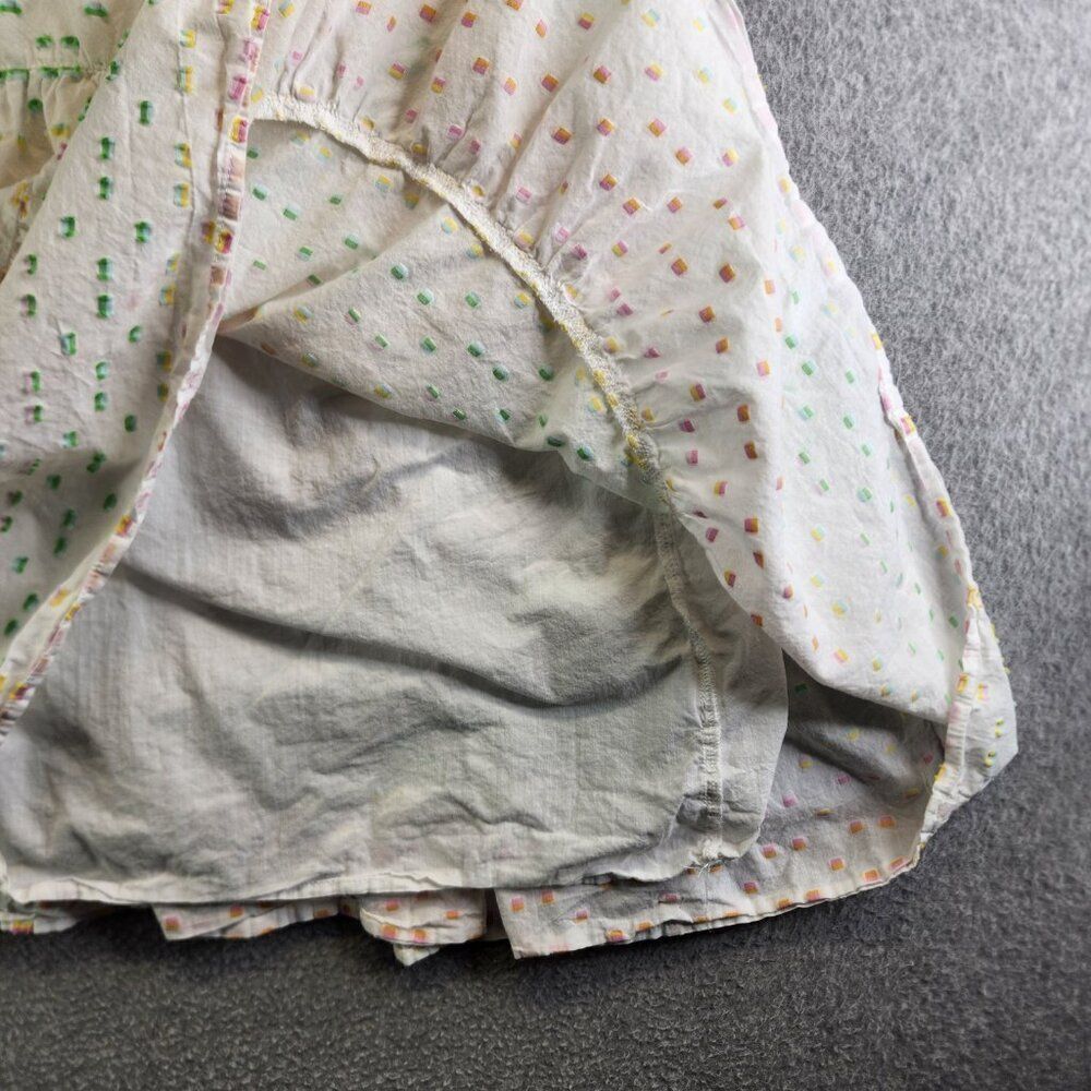 Draper James Dress Womens XS White Clip Dot Flowy Tiered Boho Cottage Prairie - Picture 6 of 16